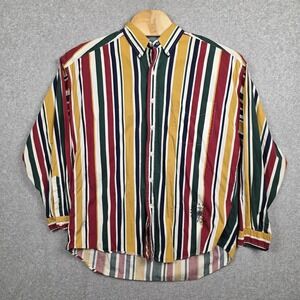 Vintage Structure Shirt Mens XL Multicolor Vertical Stripe Button Down 90s